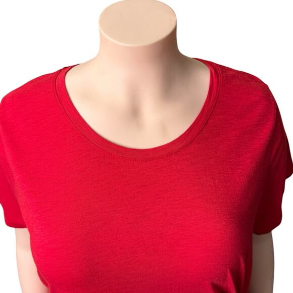 Style & Co. Knotted Side Tie Short Sleeve Shirt Size 4X in Red - Picture 5 of 10